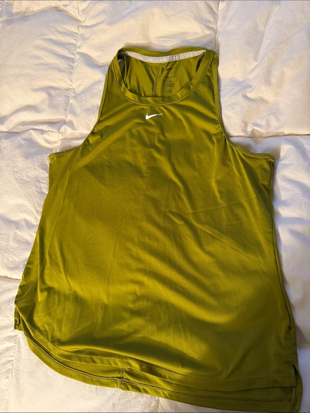 Nike Women’s Olive Green Racerback Tank with White Swoosh
